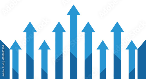 Blue Arrows Pointing Upwards in Graph.