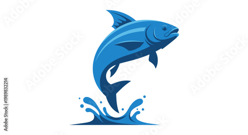 Jumping Blue Dolphin Marine Animal.