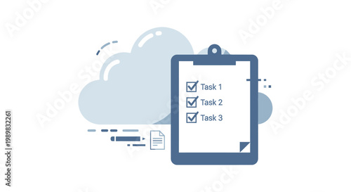 Clipboard with Task List Checklist.
