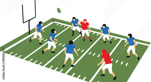 American football players in action.