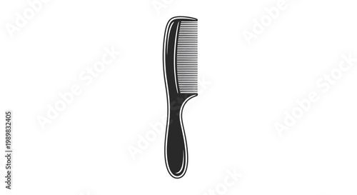 Black plastic comb with handle.