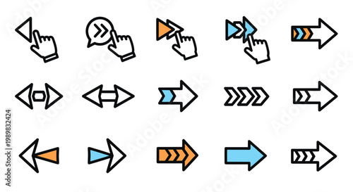 Collection of various arrow icons.