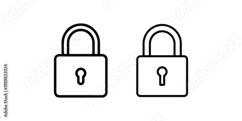 Safety padlock icon set with keyhole details symbolizing security systems privacy protection and digital data encryption for website interface design elements