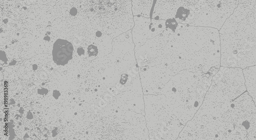 Grungy concrete texture background with cracks and weathered stains on a gray surface, industrial urban feel.