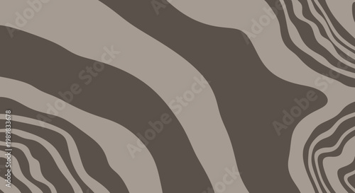 Abstract pattern of organic wavy lines in varying shades of beige and brown, fluid background texture.