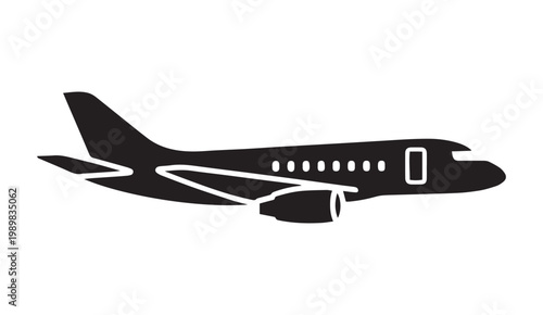 Commercial Airplane Silhouette – Aviation Travel Icon