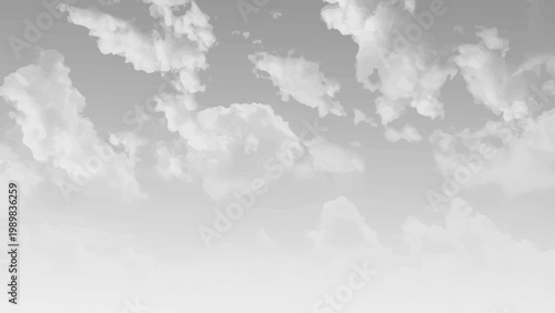 Minimalist grey and white cloudscape for wallpaper and design. 
