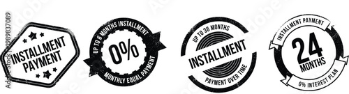 Canvastavla Professional Installment Payment & 0% Interest Badge Set, Modern Black and Whi
