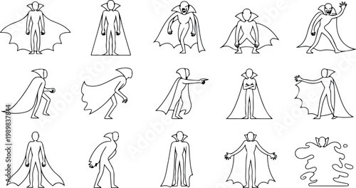 Vampire Silhouette Icon Collection Set