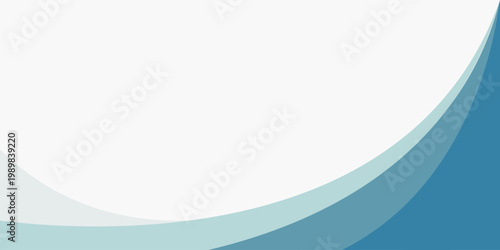 Abstract Blue Curve Background with Modern Wave Shapes and White Copy Space. Minimalist Vector Design for Corporate Business Identity, Presentation Slides, Header Web, and Professional Stationery.