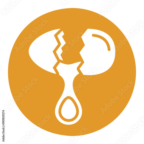 Classic Broken Egg with Yolk Glyph Icon