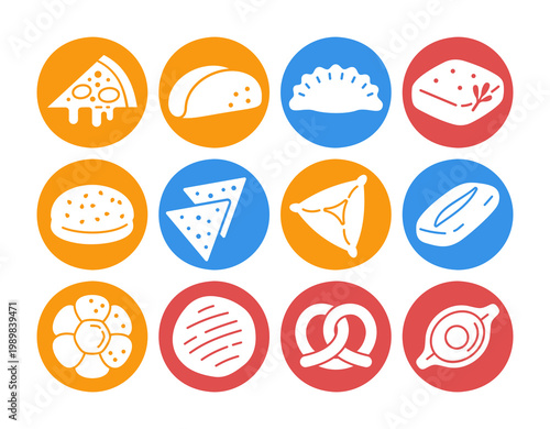 Diverse Baked Goods Vector Icon Set