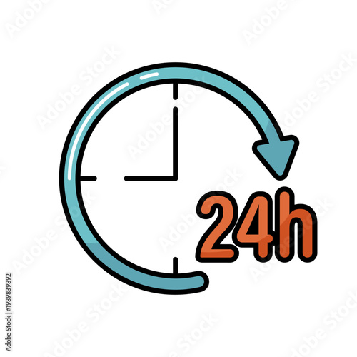 Service twenty four hours vector isolated icon