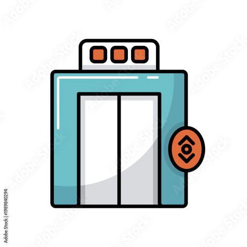 Elevator, lift flat vector isolated icon