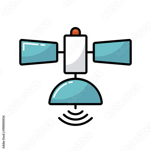 Satellite vector isolated icon. Navigation sign