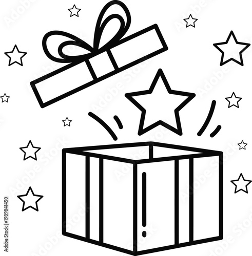 Open gift box with sparkling stars a celebration of joy and surprise