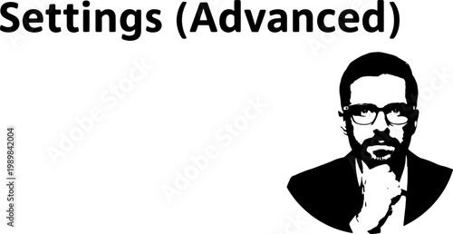 Man with beard and glasses thinking.