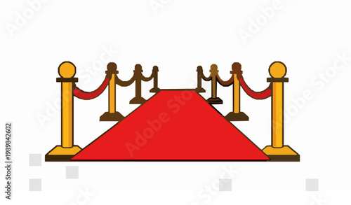 Red carpet flat icon VIP event luxury vector design