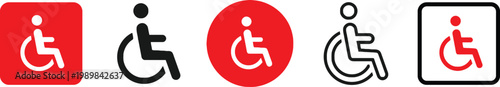 Variety of international accessibility symbols for disabled individuals