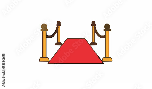 Red carpet line icon VIP event vector illustration