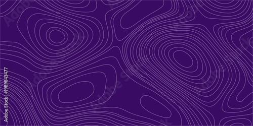Purple abstract topographic contour map illustration with white lines vector background texture