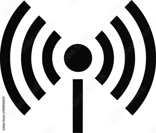 Black and white wireless signal icon a modern communication symbol