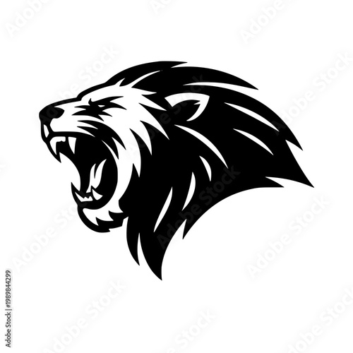 Fierce Lion Head Vector Illustration