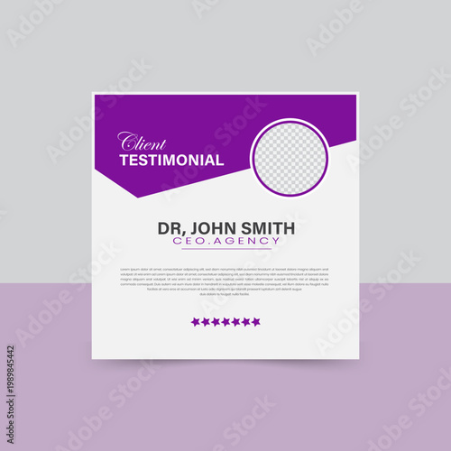 Clean and Modern Client Testimonial Design for Agency Promotion.