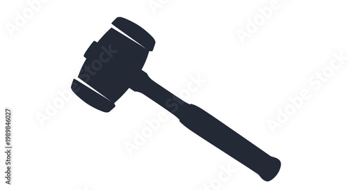 Silhouette of a gavel on a white background.