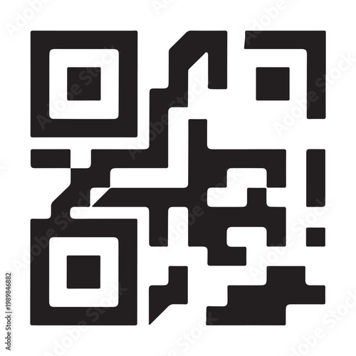 Abstract geometric composition featuring nested squares and fragmented shapes a bold black silhouette