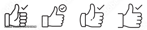 Thumbs Up with Checkmark Icon - Like and Approved