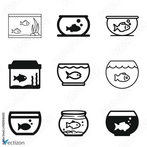 aquarium icons vector design template