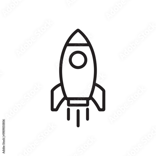 Simple Space Rocket Icon for STEM Education and Learning