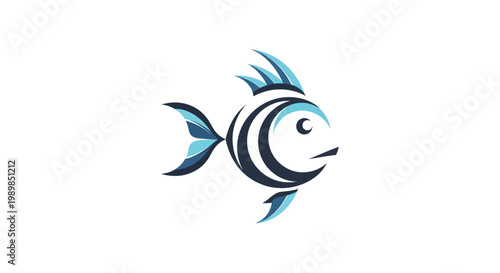 Photography Stylized abstract blue fish logo