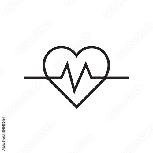 Minimalist Heartbeat Line Icon for Healthcare and Cardiology