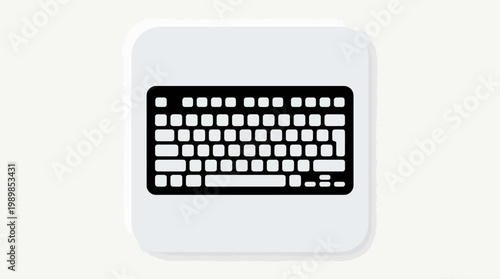 A sleek black keyboard on a white background 