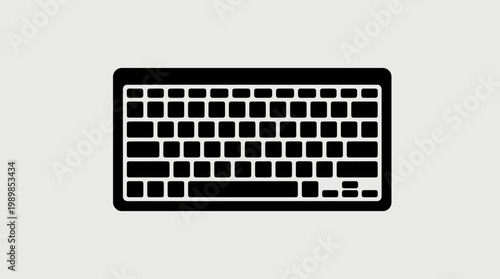 A computer keyboard is shown on a plain background in a simple illustration