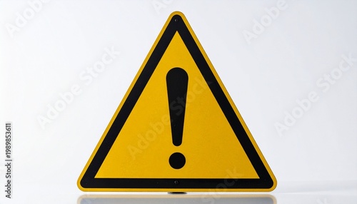 Yellow warning sign exclamation caution hazard