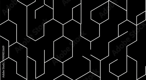 Hexagonal pattern on black background