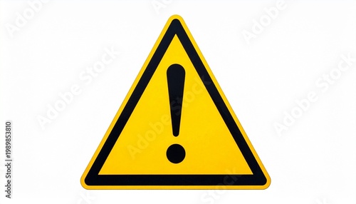 Yellow warning sign exclamation caution hazard