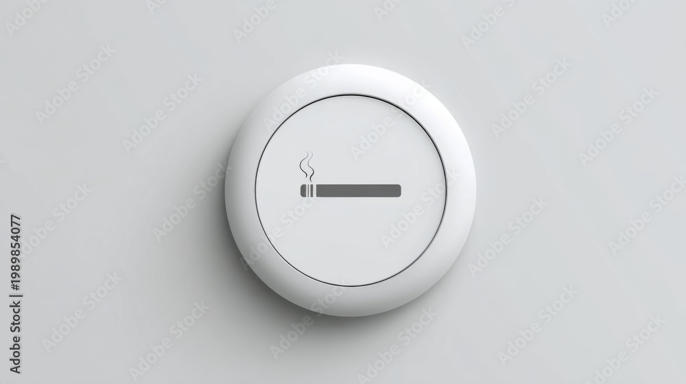 Fototapeta premium Minimalist UI Button Design for Smoking Concept in Clean, Vector Layout