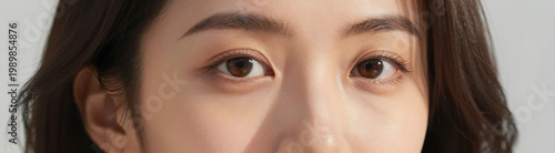 photograph stunning youthful female face subtle effortless natural makeup soft focus taken warm daylight gentle