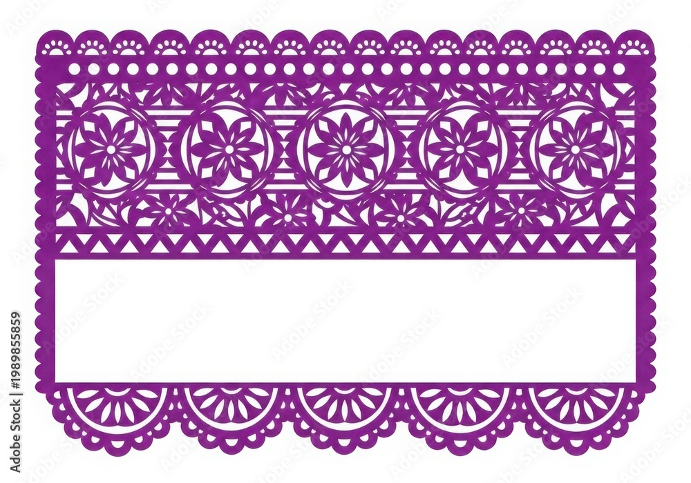 Obraz premium Decorative purple papel picado for celebrations and events