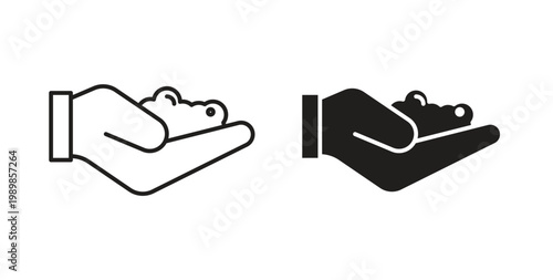 Foam icon line style collection. Simple black solid icons