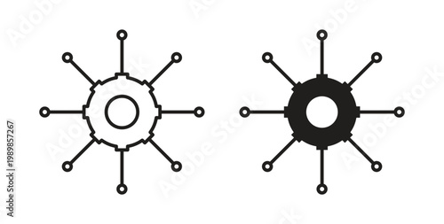 Frameworks icon line style collection. Simple black solid icons