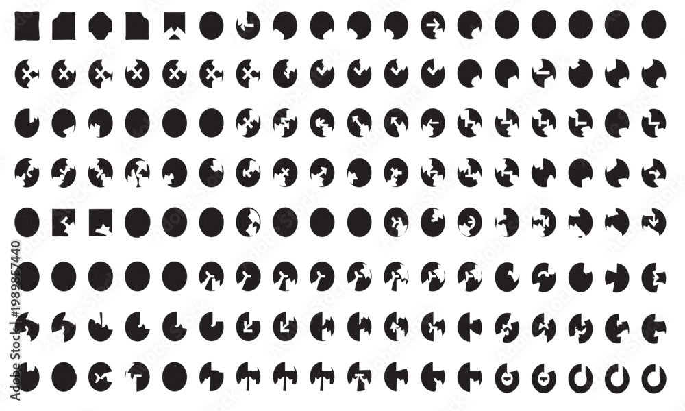 Fototapeta premium Colorful collection of various arrow icons and symbols in a vector graphic design