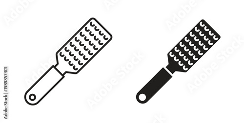 Grater icon line style collection. Simple black solid icons