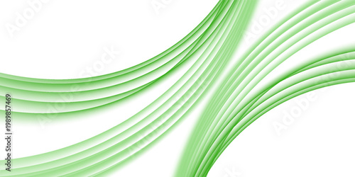 Abstract Green Wave Background with Flowing Curved Lines and Soft Shadows.10eps, vector illustration