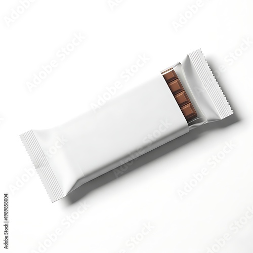 Single packet of chocolate spread or peanut butter placed inside a white wrapper.
