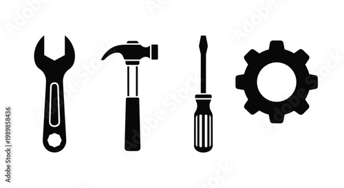 Tools and equipment for industrial work on a table indoors
